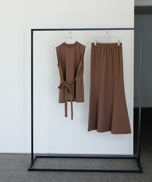 select MOCA Et(セレクトモカエト)の「【Et】Cut Georgette Skirt Set-up(セットアップ・レディース・ブラック/モカ・MEDIUM/LARGE)」の17枚目の写真