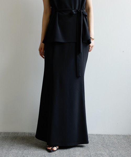select MOCA Et(セレクトモカエト)の「【Et】Cut Georgette Skirt Set-up(セットアップ・レディース・ブラック/モカ・MEDIUM/LARGE)」の9枚目の写真