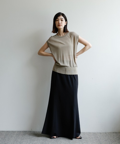 select MOCA Et(セレクトモカエト)の「【Et】Cut Georgette Skirt Set-up(セットアップ・レディース・ブラック/モカ・MEDIUM/LARGE)」の12枚目の写真