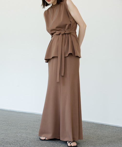 select MOCA Et(セレクトモカエト)の「【Et】Cut Georgette Skirt Set-up(セットアップ・レディース・ブラック/モカ・MEDIUM/LARGE)」の18枚目の写真
