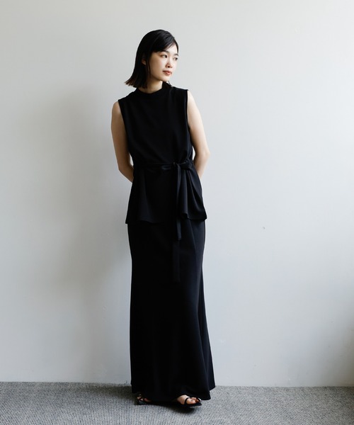 select MOCA Et(セレクトモカエト)の「【Et】Cut Georgette Skirt Set-up(セットアップ・レディース・ブラック/モカ・MEDIUM/LARGE)」の6枚目の写真
