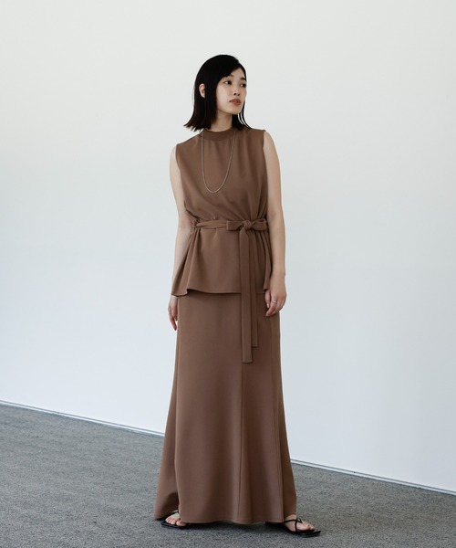 select MOCA Et(セレクトモカエト)の「【Et】Cut Georgette Skirt Set-up(セットアップ・レディース・ブラック/モカ・MEDIUM/LARGE)」の3枚目の写真