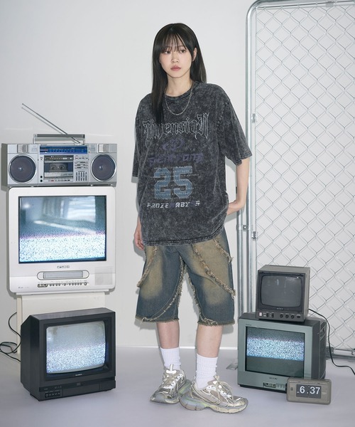 MSG(エムエスジー)の「Buyer's Select/加工グラフィックロゴプリントハーフスリーブTシャツ(Tシャツ/カットソー・メンズ・ブラック系/ブラック系2/ブラック系3・M/L)」の4枚目の写真