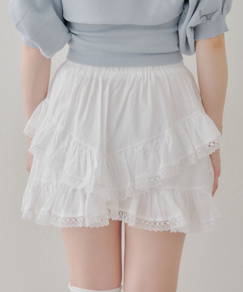 コットンブレンド ミニスカート Heather｜コットンフリルミニスカート | Rakuten Fashion(楽天