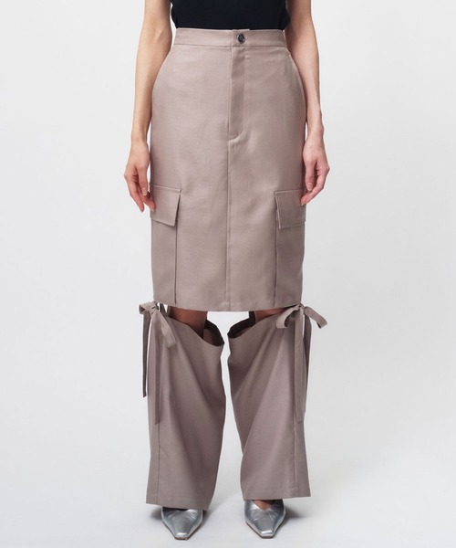 THINGS THAT MATTER(シングス ザット マター)の「WORK SKIRT PANTS / ワークスカートパンツ(その他パンツ・レディース・ベージュ/グレー・1/2)」の2枚目の写真