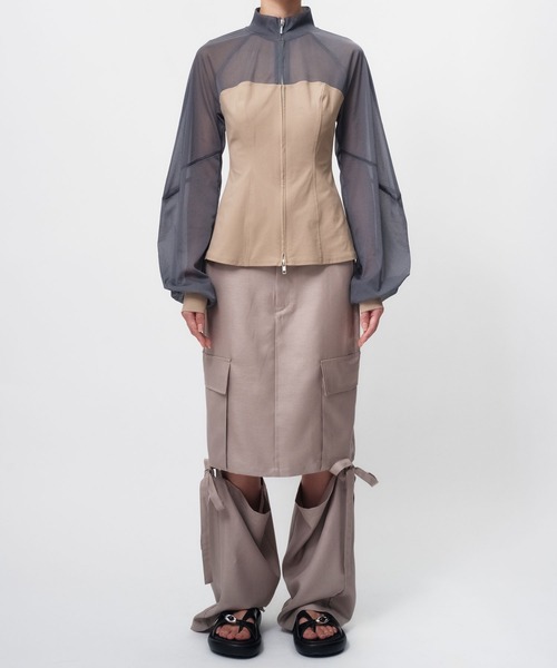 THINGS THAT MATTER(シングス ザット マター)の「WORK SKIRT PANTS / ワークスカートパンツ(その他パンツ・レディース・ベージュ/グレー・1/2)」の8枚目の写真