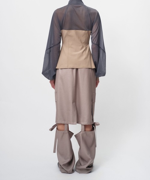 THINGS THAT MATTER(シングス ザット マター)の「WORK SKIRT PANTS / ワークスカートパンツ(その他パンツ・レディース・ベージュ/グレー・1/2)」の7枚目の写真