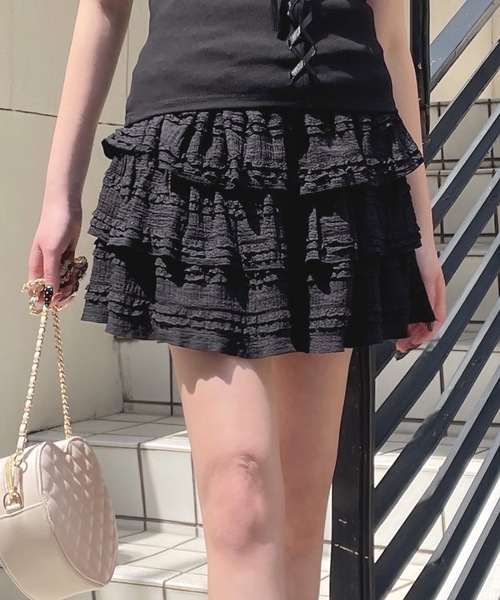 one way（ワンウェイ）の「レースミニティアードスカート（スカート・レディース・ブラック/ホワイト/アイボリー・FREE）」の15枚目の写真