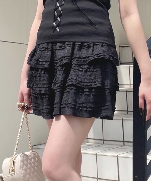 one way（ワンウェイ）の「レースミニティアードスカート（スカート・レディース・ブラック/ホワイト/アイボリー・FREE）」の16枚目の写真