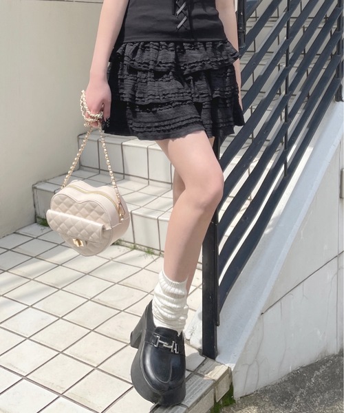 one way（ワンウェイ）の「レースミニティアードスカート（スカート・レディース・ブラック/ホワイト/アイボリー・FREE）」の17枚目の写真