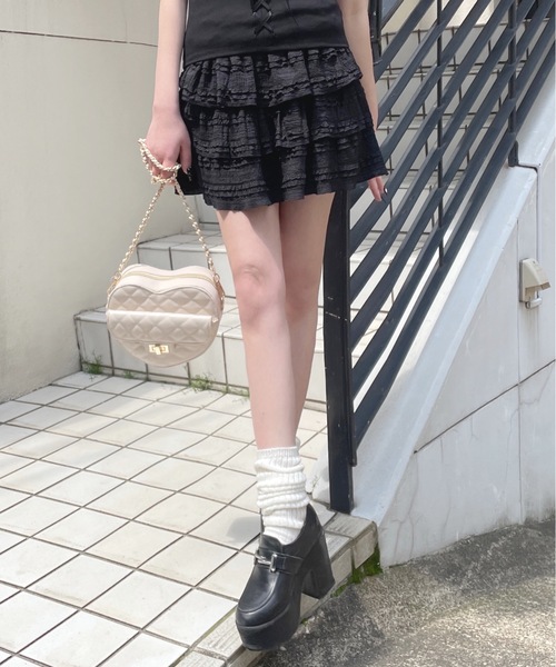 one way（ワンウェイ）の「レースミニティアードスカート（スカート・レディース・ブラック/ホワイト/アイボリー・FREE）」の18枚目の写真