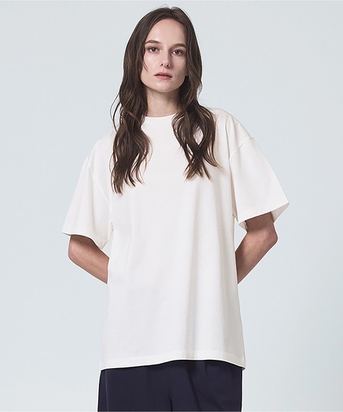 【ウィメンズ】シルクコットンTシャツ ホワイト