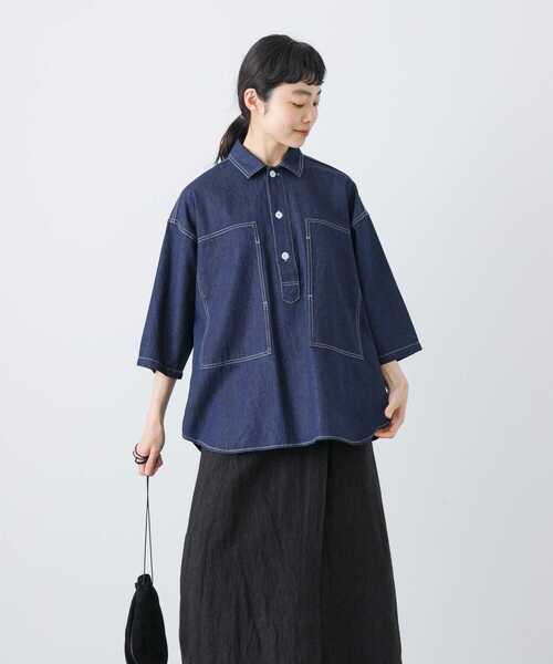 かぐれデニムプルオーバーシャツ