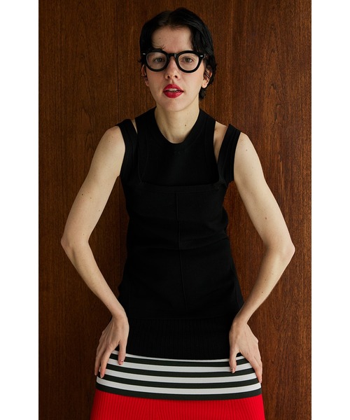 OMMO(オーエムエムオー)の「LAYERED DESIGN KNIT TOP(ニット/セーター・レディース・ブラック系その他/ブラック・FREE)」の12枚目の写真