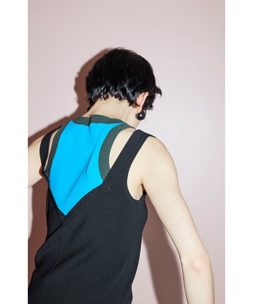 OMMO(オーエムエムオー)の「LAYERED DESIGN KNIT TOP(ニット/セーター・レディース・ブラック系その他/ブラック・FREE)」の7枚目の写真