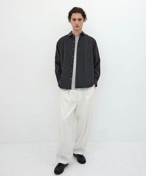 Ameri VINTAGE - UNITED TOKYO ブラウス　新品 Super120s ウォッシャブルウールシャツ（シャツ/ブラウス