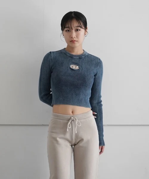 DIESEL Rib-knit top with oval d（ニット/セーター）｜DIESEL