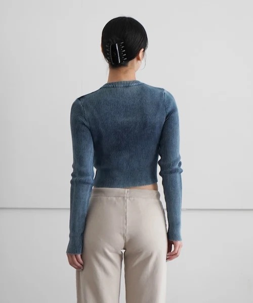 DIESEL（ディーゼル）の「DIESEL Rib-knit top with oval d（ニット/セーター・レディース・ブルー系その他・XX-SMALL）」の3枚目の写真