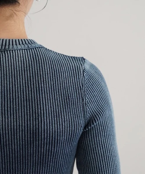 DIESEL（ディーゼル）の「DIESEL Rib-knit top with oval d（ニット/セーター・レディース・ブルー系その他・XX-SMALL）」の4枚目の写真