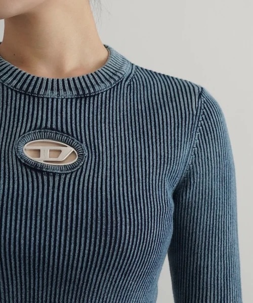 DIESEL（ディーゼル）の「DIESEL Rib-knit top with oval d（ニット/セーター・レディース・ブルー系その他・XX-SMALL）」の5枚目の写真