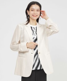 ジャケット/アウター（ホワイト/白色系・リネン・麻）ファッション通販