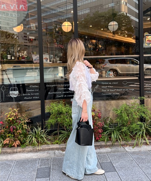 StyleSea（スタイルシー）の「オーガンジータックスリーブコットンブラウス（シャツ/ブラウス・レディース・オフホワイト/ブラック/モカ/イエロー/レッド・FREE）」の10枚目の写真