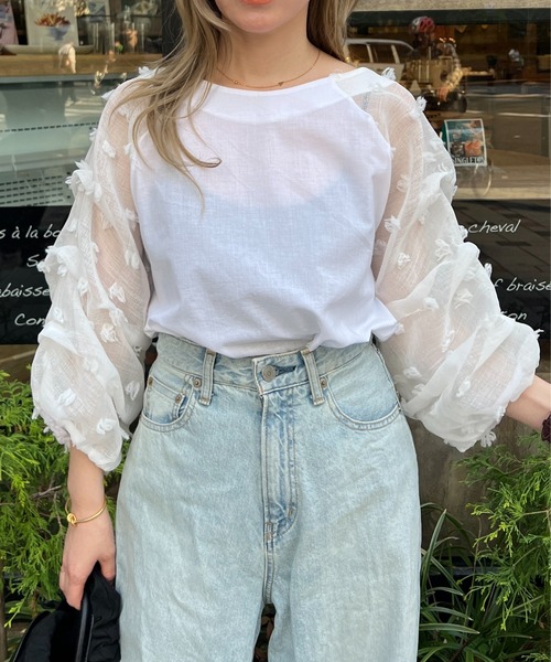 StyleSea（スタイルシー）の「オーガンジータックスリーブコットンブラウス（シャツ/ブラウス・レディース・オフホワイト/ブラック/モカ/イエロー/レッド・FREE）」の8枚目の写真