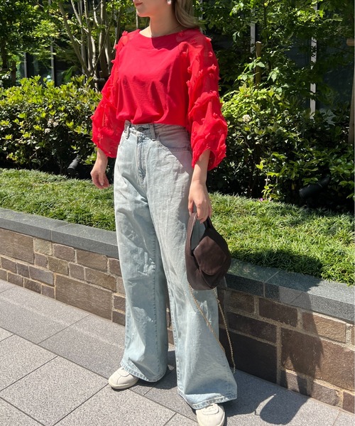 StyleSea（スタイルシー）の「オーガンジータックスリーブコットンブラウス（シャツ/ブラウス・レディース・オフホワイト/ブラック/モカ/イエロー/レッド・FREE）」の21枚目の写真