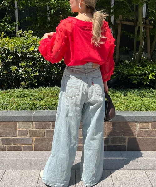 StyleSea（スタイルシー）の「オーガンジータックスリーブコットンブラウス（シャツ/ブラウス・レディース・オフホワイト/ブラック/モカ/イエロー/レッド・FREE）」の18枚目の写真