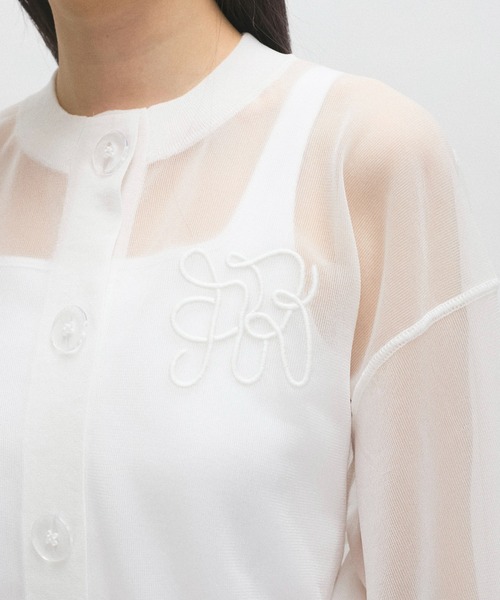 ADAM ET ROPÉ シアーロゴカーディガン　フリー サイズ ADAM ET ROPÉ シアーロゴカーディガン フリー サイズ ADAM ET