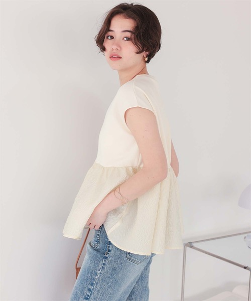 titivate(ティティベイト)の「シアージャガードドッキングトップス(Tシャツ/カットソー・レディース・ブラック/オフホワイト/ライトイエロー・S/M/L)」の18枚目の写真