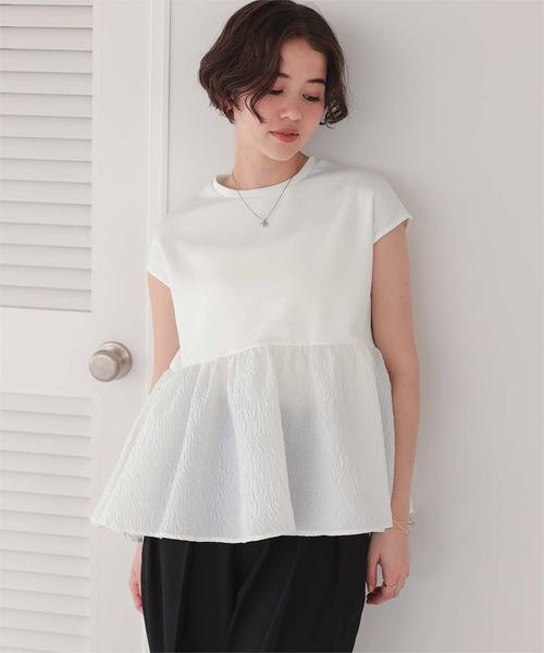 titivate(ティティベイト)の「シアージャガードドッキングトップス(Tシャツ/カットソー・レディース・ブラック/オフホワイト/ライトイエロー・S/M/L)」の10枚目の写真