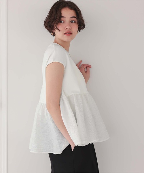 titivate(ティティベイト)の「シアージャガードドッキングトップス(Tシャツ/カットソー・レディース・ブラック/オフホワイト/ライトイエロー・S/M/L)」の5枚目の写真
