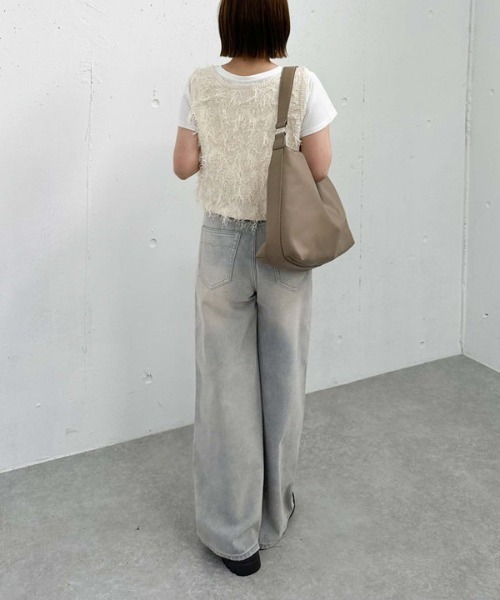 archives（アルシーヴ）の「オーバーダイダメージデニム（デニムパンツ・レディース・ベージュ/ブルー・MEDIUM/SMALL）」の16枚目の写真