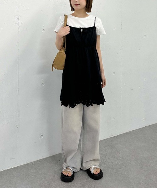 archives（アルシーヴ）の「オーバーダイダメージデニム（デニムパンツ・レディース・ベージュ/ブルー・MEDIUM/SMALL）」の14枚目の写真