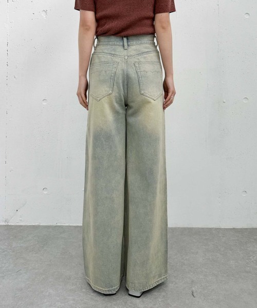 archives（アルシーヴ）の「オーバーダイダメージデニム（デニムパンツ・レディース・ベージュ/ブルー・MEDIUM/SMALL）」の11枚目の写真