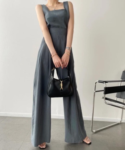 Teem Store(チームストア)の「【2点セット】 スクエアネックブラウス タックワイドパンツ(シャツ/ブラウス・レディース・アイボリー/ブラック/グレー/ベージュ・F)」の17枚目の写真