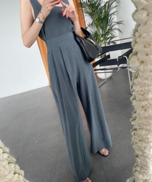 Teem Store(チームストア)の「【2点セット】 スクエアネックブラウス タックワイドパンツ(シャツ/ブラウス・レディース・アイボリー/ブラック/グレー/ベージュ・F)」の20枚目の写真