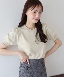 配色スカラップニット
