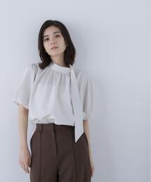 ◇リネンライクサイドタイブラウス