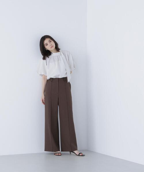 NATURAL BEAUTY BASIC(ナチュラルビューティーベーシック)の「◇リネンライクサイドタイブラウス(シャツ/ブラウス・レディース・オレンジ/ブラウン/オフホワイト・MEDIUM/SMALL)」の22枚目の写真