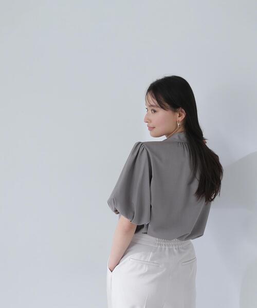 NATURAL BEAUTY BASIC(ナチュラルビューティーベーシック)の「◇リネンライクサイドタイブラウス(シャツ/ブラウス・レディース・オレンジ/ブラウン/オフホワイト・MEDIUM/SMALL)」の4枚目の写真
