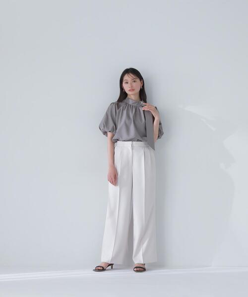 NATURAL BEAUTY BASIC(ナチュラルビューティーベーシック)の「◇リネンライクサイドタイブラウス(シャツ/ブラウス・レディース・オレンジ/ブラウン/オフホワイト・MEDIUM/SMALL)」の5枚目の写真
