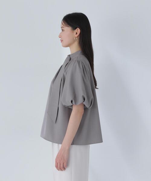 NATURAL BEAUTY BASIC(ナチュラルビューティーベーシック)の「◇リネンライクサイドタイブラウス(シャツ/ブラウス・レディース・オレンジ/ブラウン/オフホワイト・MEDIUM/SMALL)」の6枚目の写真