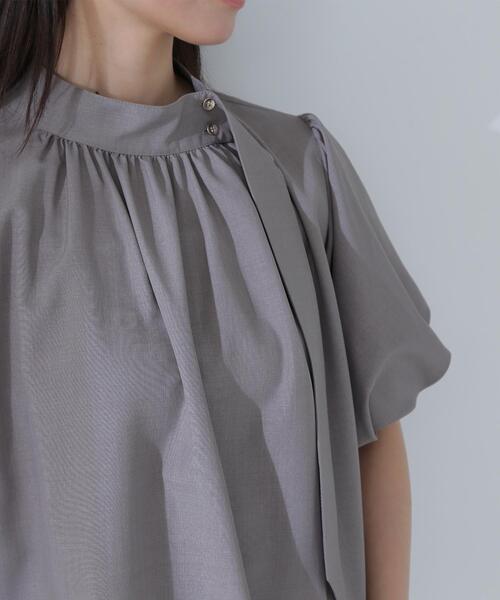 NATURAL BEAUTY BASIC(ナチュラルビューティーベーシック)の「◇リネンライクサイドタイブラウス(シャツ/ブラウス・レディース・オレンジ/ブラウン/オフホワイト・MEDIUM/SMALL)」の8枚目の写真