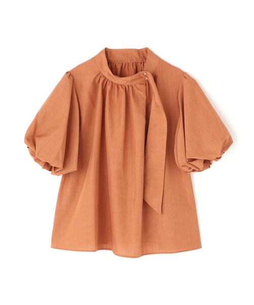 NATURAL BEAUTY BASIC(ナチュラルビューティーベーシック)の「◇リネンライクサイドタイブラウス(シャツ/ブラウス・レディース・オレンジ/ブラウン/オフホワイト・MEDIUM/SMALL)」の12枚目の写真