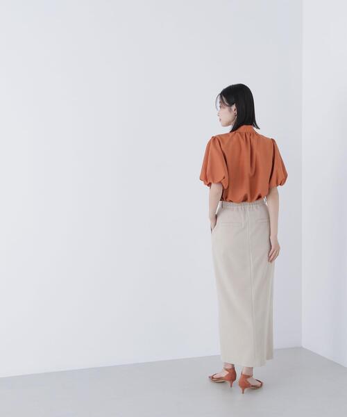 NATURAL BEAUTY BASIC(ナチュラルビューティーベーシック)の「◇リネンライクサイドタイブラウス(シャツ/ブラウス・レディース・オレンジ/ブラウン/オフホワイト・MEDIUM/SMALL)」の15枚目の写真
