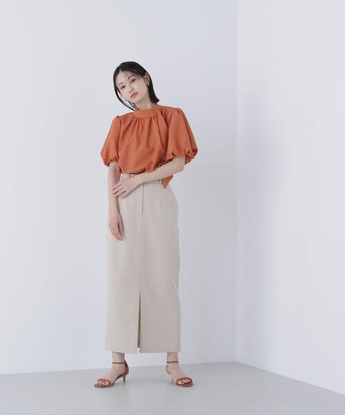 NATURAL BEAUTY BASIC(ナチュラルビューティーベーシック)の「◇リネンライクサイドタイブラウス(シャツ/ブラウス・レディース・オレンジ/ブラウン/オフホワイト・MEDIUM/SMALL)」の19枚目の写真