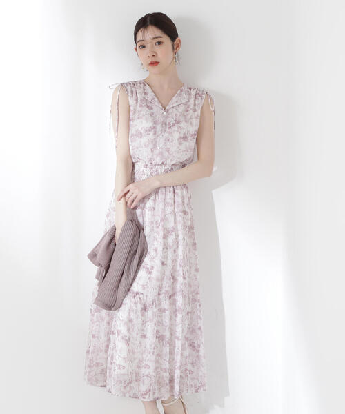 PROPORTION BODY DRESSING(プロポーションボディドレッシング)の「花柄楊柳ワンピース / 1215240604(ワンピース・レディース・ブラック/ブルー/ピンク・SMALL/MEDIUM/P/S)」の3枚目の写真