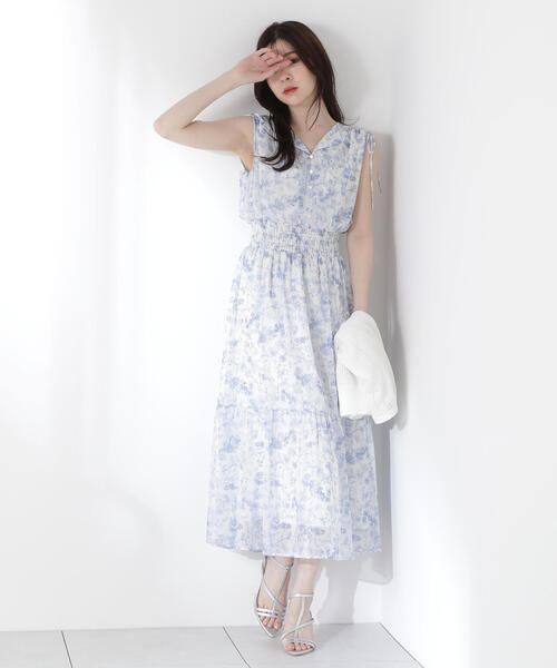 PROPORTION BODY DRESSING(プロポーションボディドレッシング)の「花柄楊柳ワンピース / 1215240604(ワンピース・レディース・ブラック/ブルー/ピンク・SMALL/MEDIUM/P/S)」の2枚目の写真